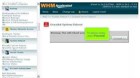 How to reboot your server using WHM - ISPAZE.COM