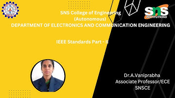 Dr.A.Vaniprabha | IEEE Standards Part-II | SNS Institutions