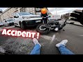 Un motard se fait percuter par une automobiliste  compilation 2024 