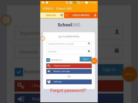 Recover password - School Sms for Android - Parent portal