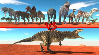 New Acrocanthosaurus in Battle with All Carnivore Dinosaurs - Animal Revolt Battle Simulator