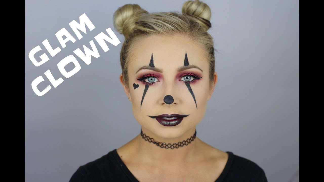 Glam Clown Halloween Makeup.