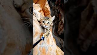 Rock climbing cat 🐈🐾#animals