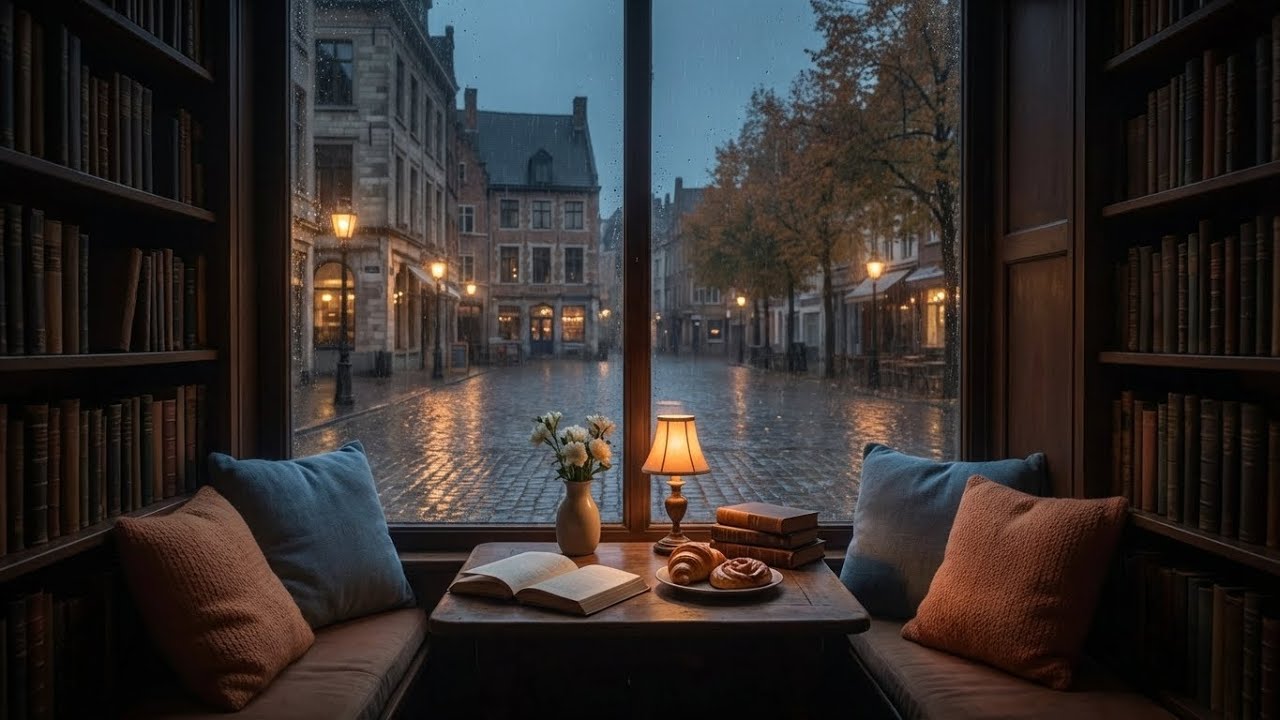 Pure Comfort | Rain Piano for Sleep | Rainy Cafe Atmosphere | Peace Found ☕