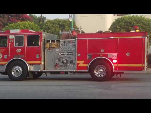 L.A. County Fire, Engine & Squad 47 Responding