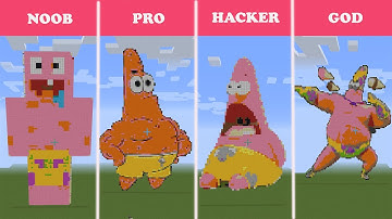 Pixel Art NOOB vs PRO vs HACKER vs GOD Patrick in Minecraft