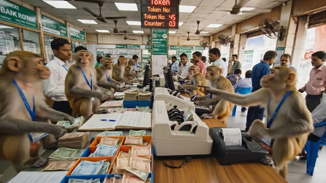 बंदरों ने मिलकर खोला अपना बैंक! | The monkeys opened their own bank!