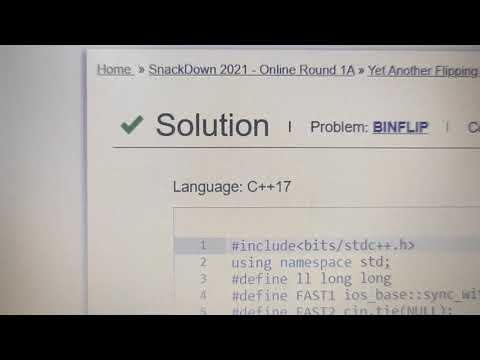Codechef SnackDown Solution || Yet Another Flipping || BINFLIP
