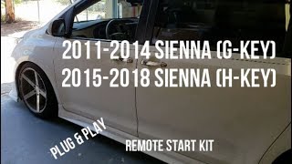 20112018 Toyota Sienna Plug & Play Remote Start Kit  Installation