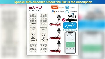Tuya Smart WiFi ZigBee Energy Meter with 3 CT Clamps for Solar PV System Power Production