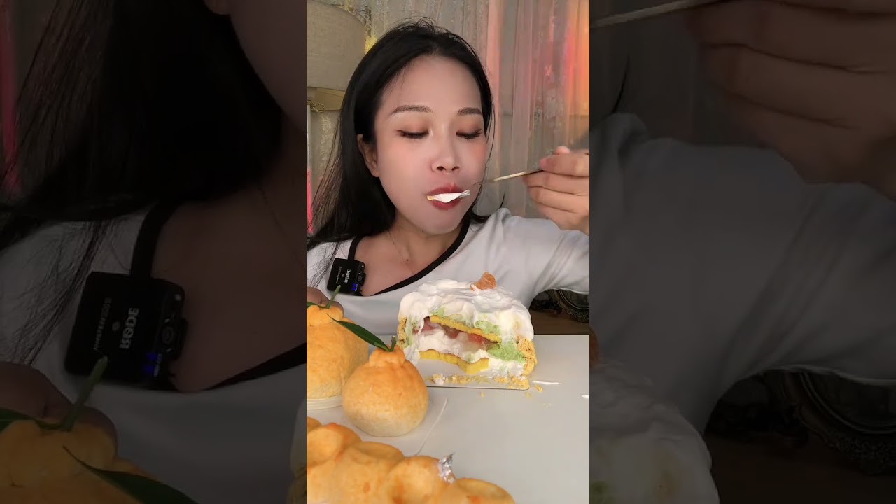 ASMR Mukbang ,Creamy Cake Dessert chocolate cake dessert recipes BaoBaoMukbang #cake #asmr #eating
