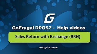 GoFrugal RPOS7 - Sales return with Exchange (RRN) | English