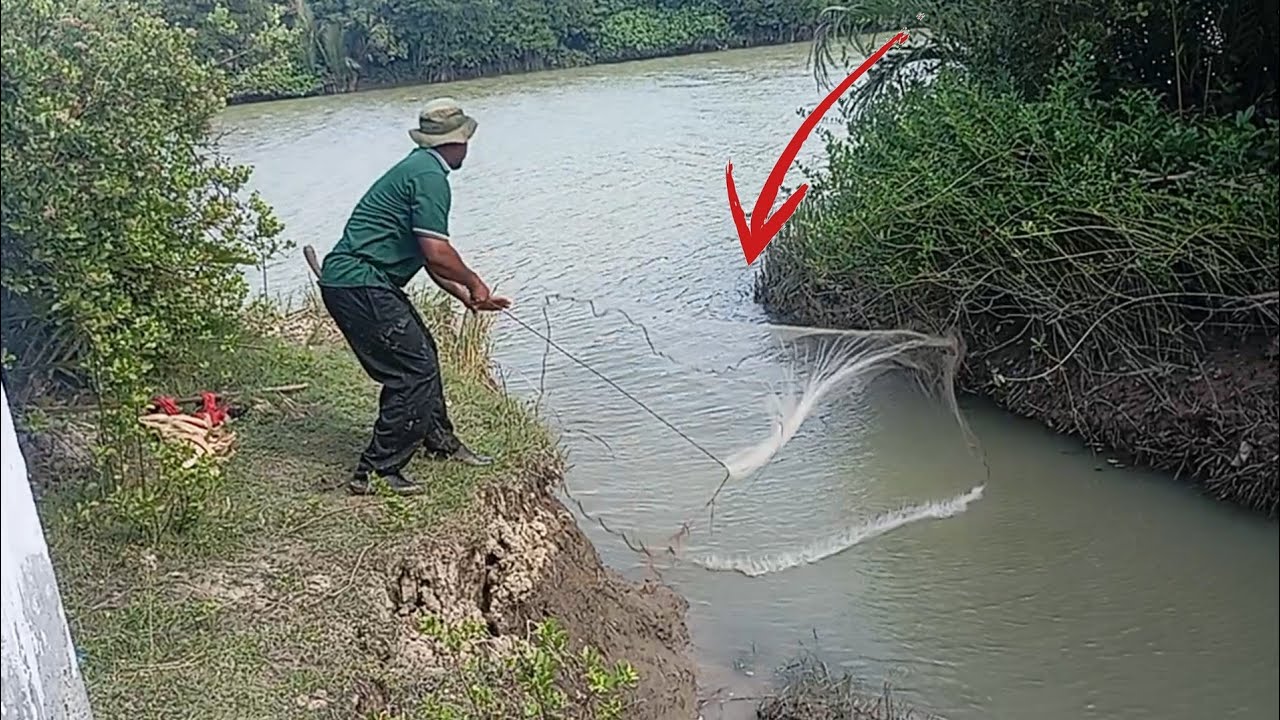 Mencari Ikan Di Hulu Sungai.!.Saat pasang surut inilah yg tersisa udang harimau dan ikan mujair 