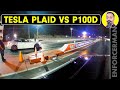 Tesla model s plaid vs p100d drag race