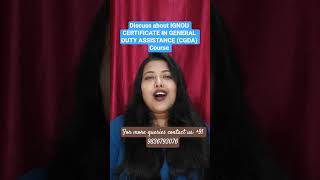 IGNOU CERTIFICATE IN GENERAL DUTY ASSISTANCE (CGDA) Course | Career Scope #IGNOU #CGDA