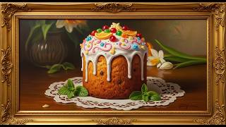 ✨ 4K Easter Paska Art Screensaver | Traditional Festive Bread Still Life for Your TV 🌸🍞