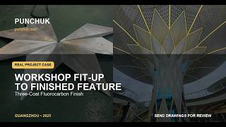 Folded Aluminum Feature Column | Workshop Fit-Up to Completed Site