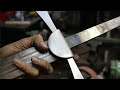 Forging a pattern welded knightly sword, part 6 making a Damascus rain-guard.
