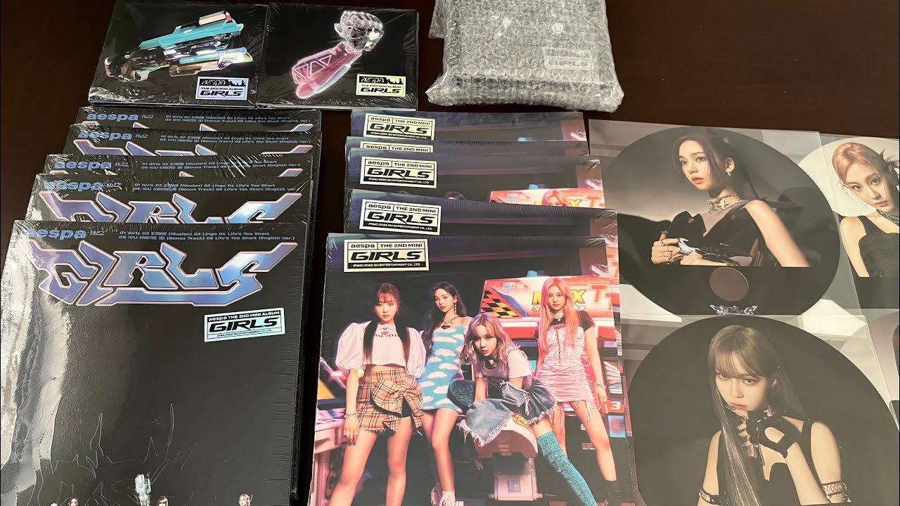 Unboxing] aespa ⟡ Girls ♡ Korean Press Pre-order Albums - YouTube