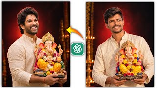 Ganesh Chaturthi Photo Editing with ChatGPT | ChatGPT Prompt for Vinayaka Chavithi Telugu screenshot 1