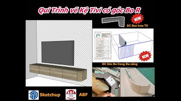 ✨ SketchUp Dynamic Component |Vẽ Sản Xuất Kệ TIVI Treo Bo góc R