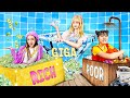 Poor vs rich vs giga rich at the swimming pool  funny stories about baby doll family