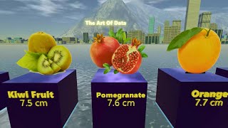 Different Fruits Size - 3D Comparison