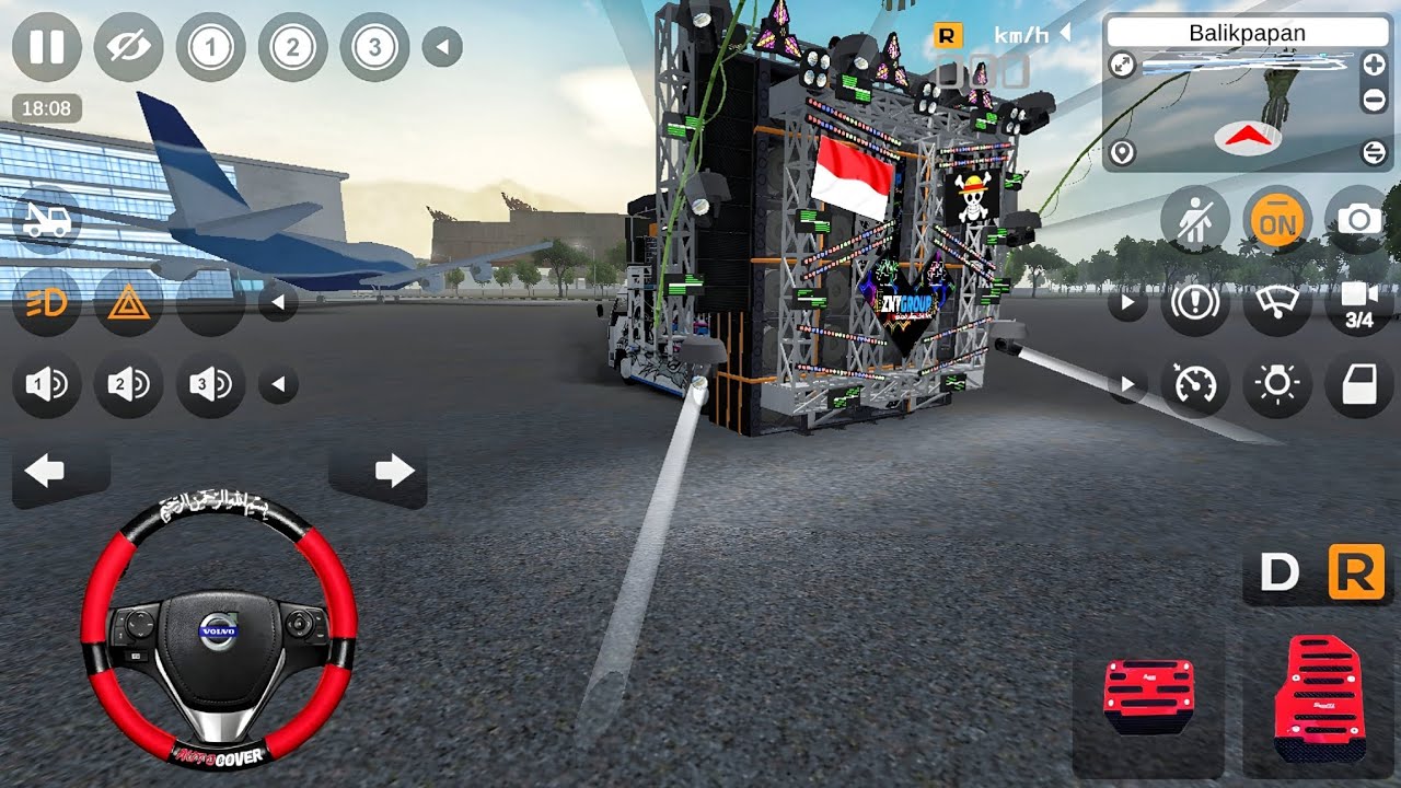 Truk Oleng Ragasa Sound Horeg Dangdutan Sampai Malam Di Bandara l Mod Bus Simulator Indonesia