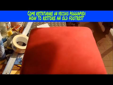 Restauro panchetto poggiapiedi antico fai da te Tutorial how to DIY restoring old footrest ottoman