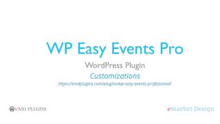 WP Easy Events Pro WordPress Plugin - Customizations Profile