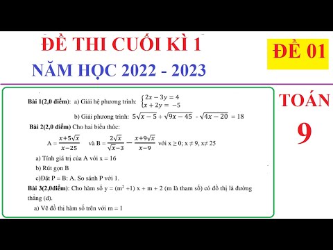 Video TOÁN 9 - ĐỀ 1 - ĐỀ THI CUỐI HỌC KÌ 1 TOÁN 9 NĂM... - youtube