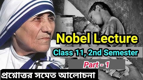 Nobel Lecture Class 11 part 1 / Class 11 Semester 2 english Nobel Lecture @DNEducationCenter