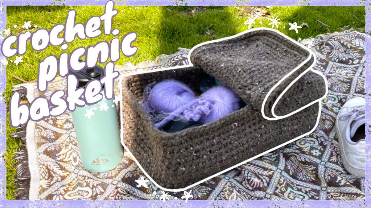 Crochet Picnic Basket! (a mildly easy crochet tutorial) YouTube