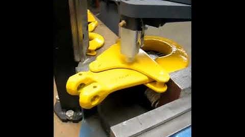 Marking Large Metal Hooks with the PINSTAMP® TMP6100 Dot Peen Marker with Robotic Arm