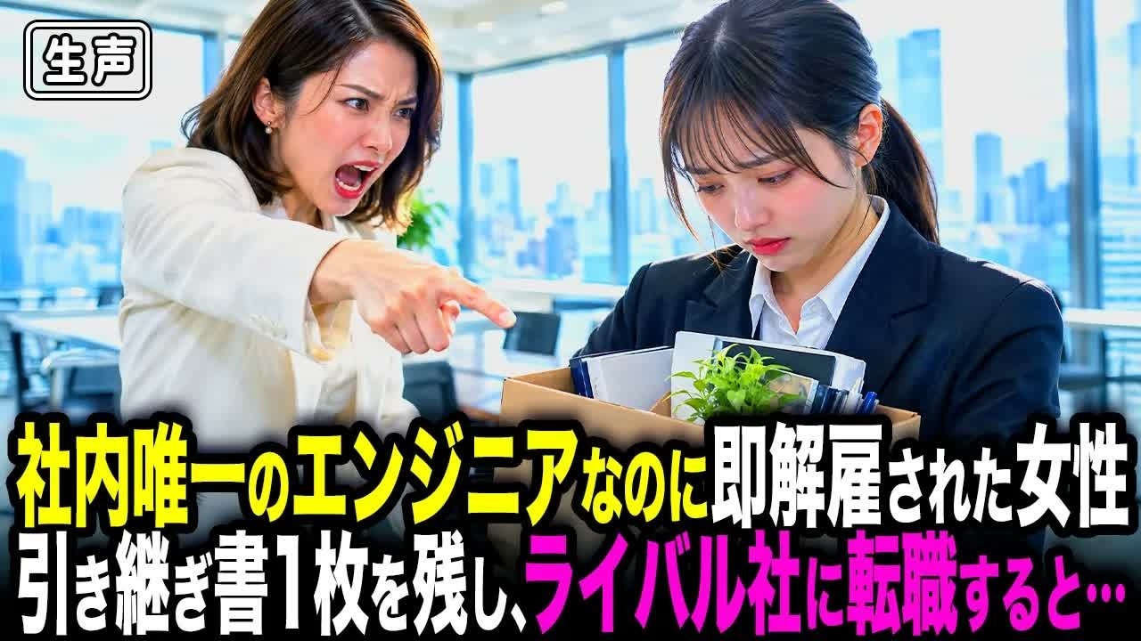 「お飾りの派遣はクビよ!」社内唯一の天才エンジニアと知らずに即解雇された女性。5兆円特許の引き継ぎ書1枚だけを残し、翌日ライバル社に転職すると…