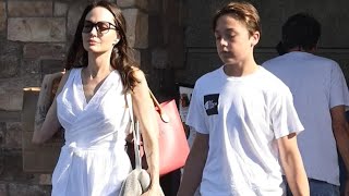 Angelina Jolie and her 14-year-old son Knox get their week started with grocery shopping