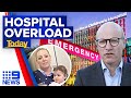 Families forced to queue outside Melbourne hospital for hours | 9 News Australia