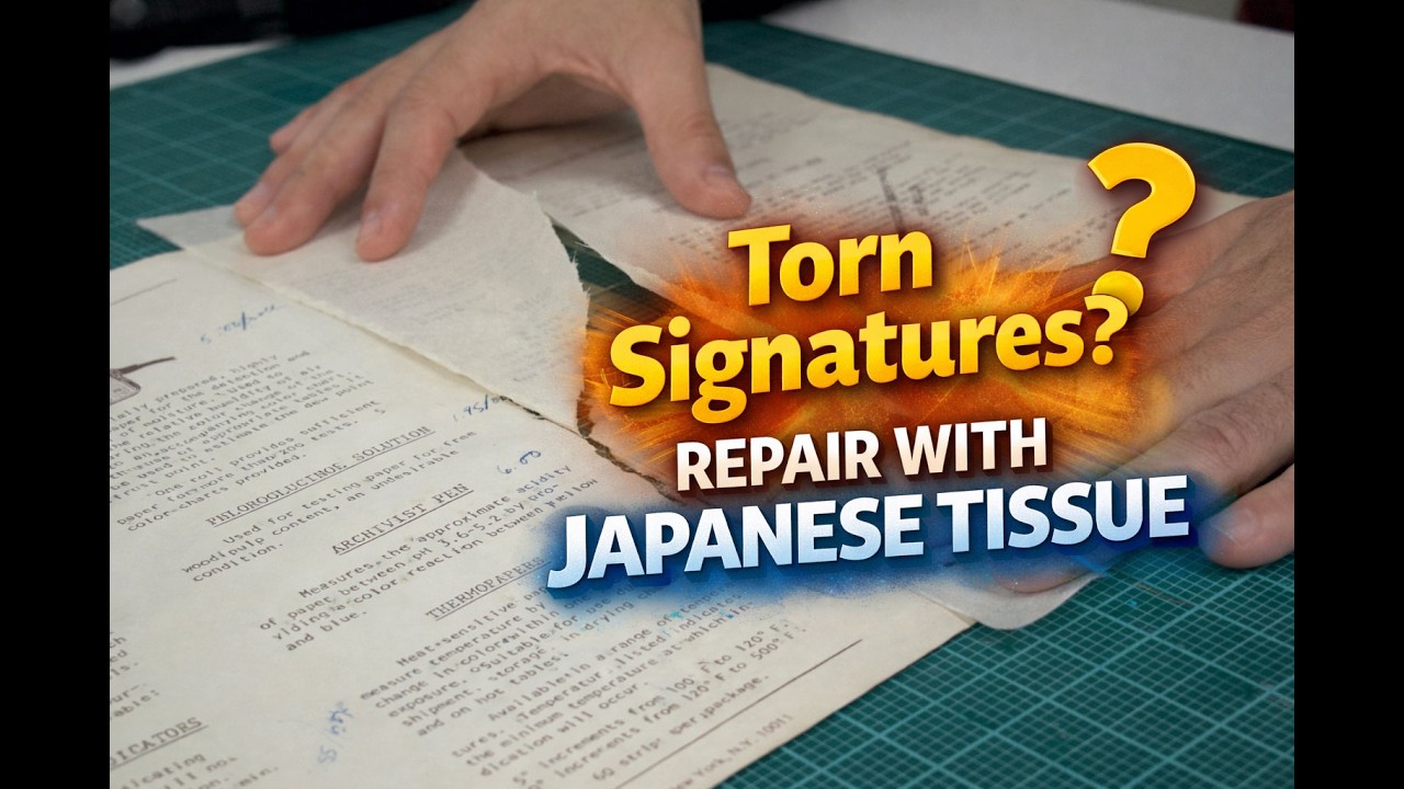 Repair Book Signatures with Japanese Tissue - YouTube