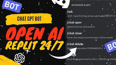 Chat GPT Discord Bot • Open AI | Replit | No Coding | 24/7 | Slash Commands Chat Bot