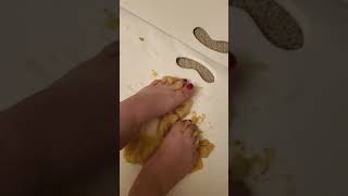 ASMR feet banana rub