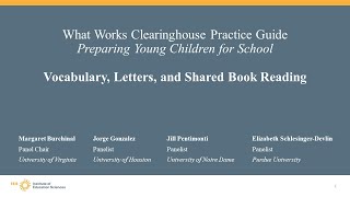 Recommended Practices for Vocabulary, Letters, and Shared Book Reading