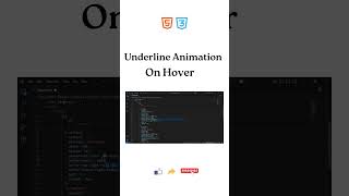 CSS Snippets - #04 Underline Animation On Hover #animation #csstips