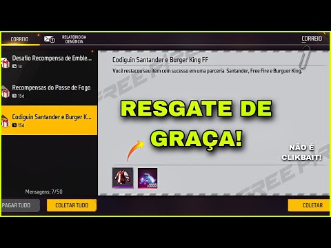 CORRE!! CODIGUIN INFINITO PEGUE AGORA JAQUETA DE GRAÇA, SANTANDER, COMO  RESGATAR CÓDIGO NO FREE FIRE 