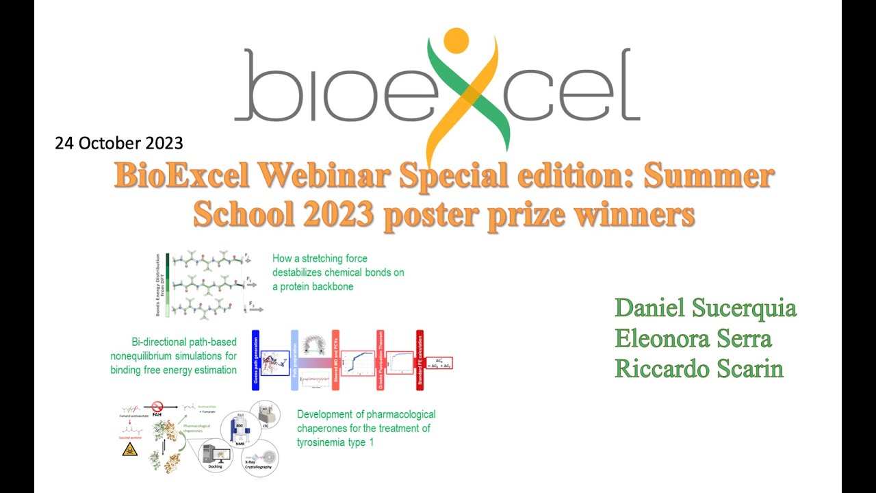 Bioexcel Webinar Special Edition: Summer School 2023 poster prize winners