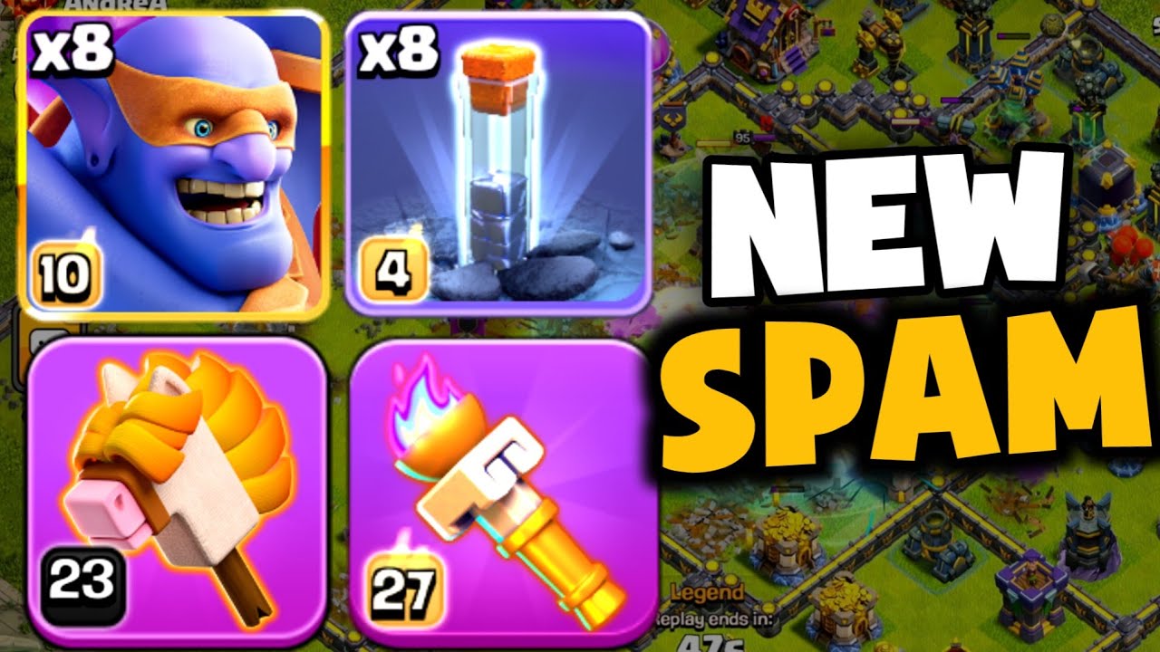 I found another OP SPAM ARMY! SUPER BOWLERS with Heroic Torch ARE SO STRONG in Legend League on TH18