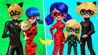 Ladybug and Cat Noir with Kids \/ 28 LOL OMG DIYs