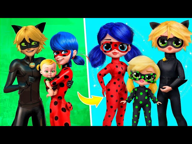 Ladybug and Cat Noir Family - Back to School Morning Routine ! Miraculous  Ladybug - Doll Stories 