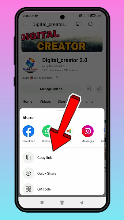 How To Copy YouTube Channel Link  || YouTube Channel Link Ko Copy Kaise Kara #shorts #youtube