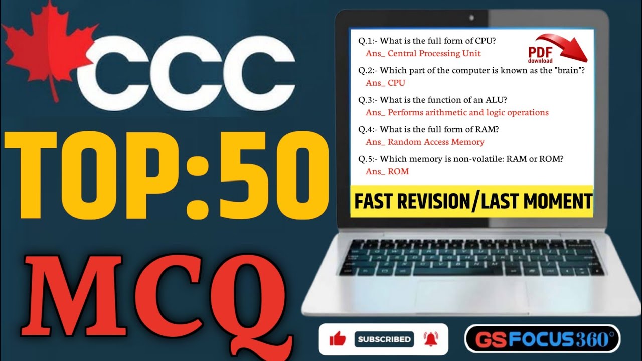 CCC NIELIT TOP 50 MCQ | Most Important Questions for Exam | CCC Online ...