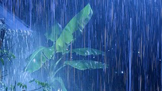 Fall into Sleep in Under 3 Minutes with Heavy Rain \& Thunder on a Metal Roof of Farmhouse at Night